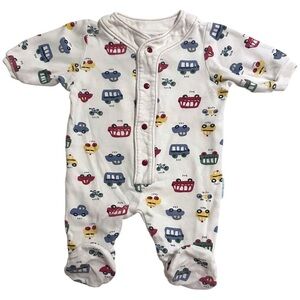 Vintage Little Me Baby Romper | Cars, Buses, & Bikes Print 0-3 Months